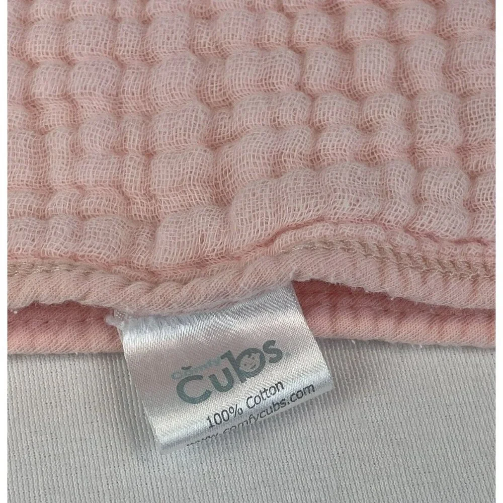 Comfy Cubs Muslin Burp Cloths Large 100% Cotton 19" x 10" Pink - Picture 4 of 5